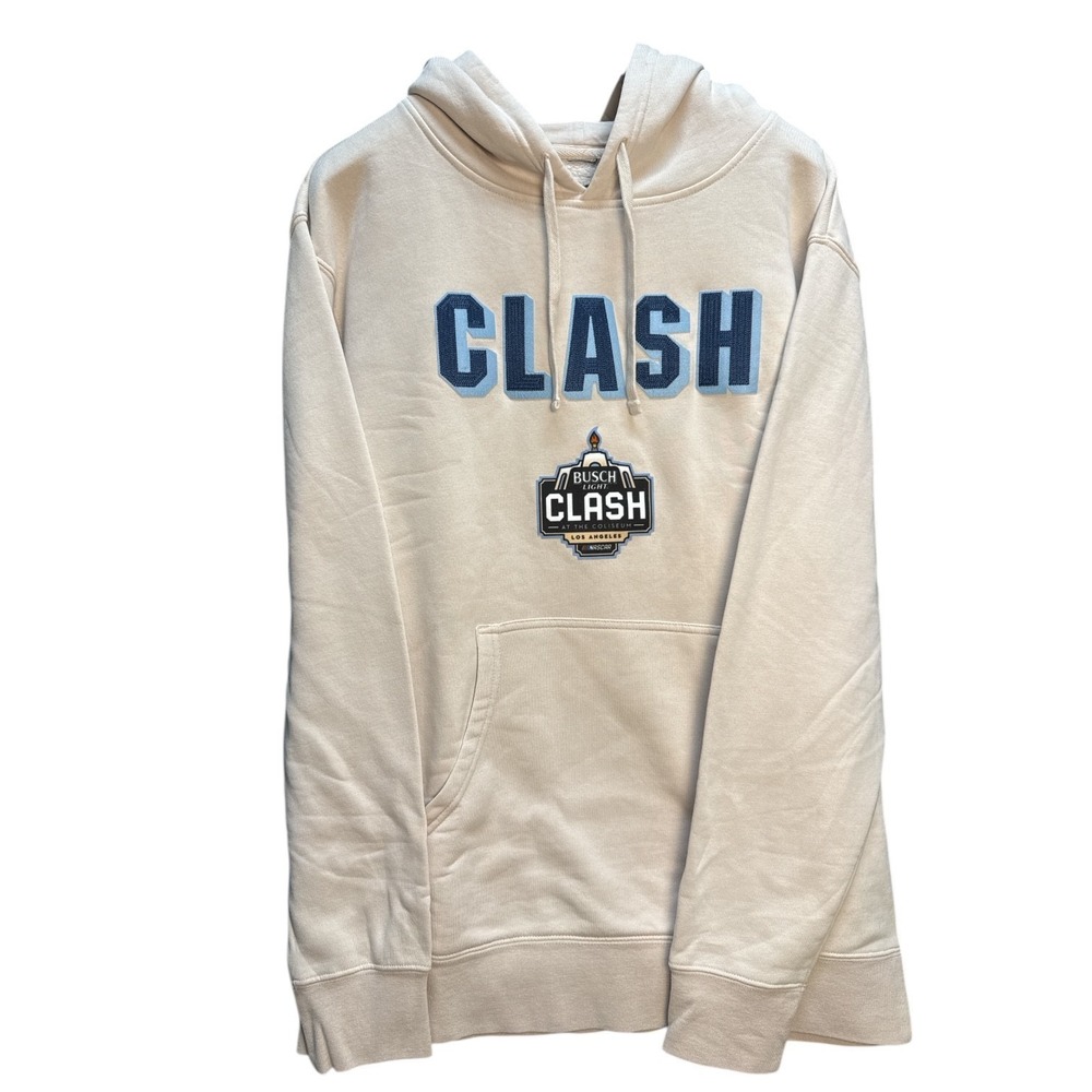 Busch Light Clash Hoodie NASCAR Racing Pullover Applique Logo Size Large NWT